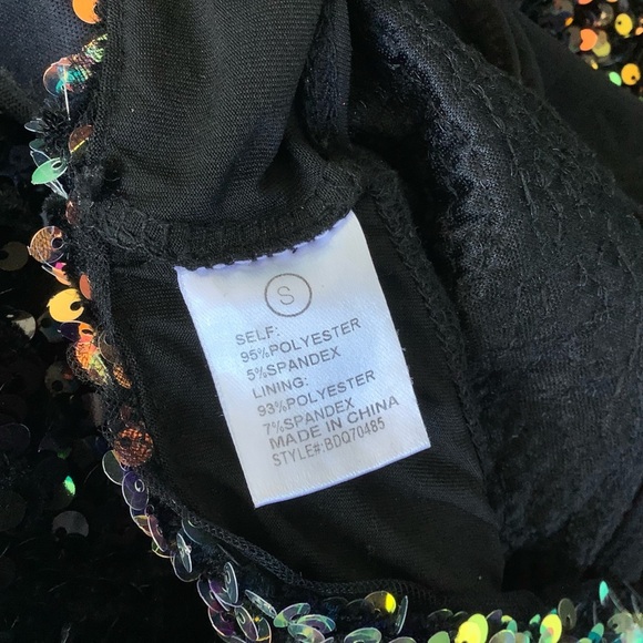 Nova Luxe Black and Rainbow Gold Sequin Gown - Picture 9 of 9